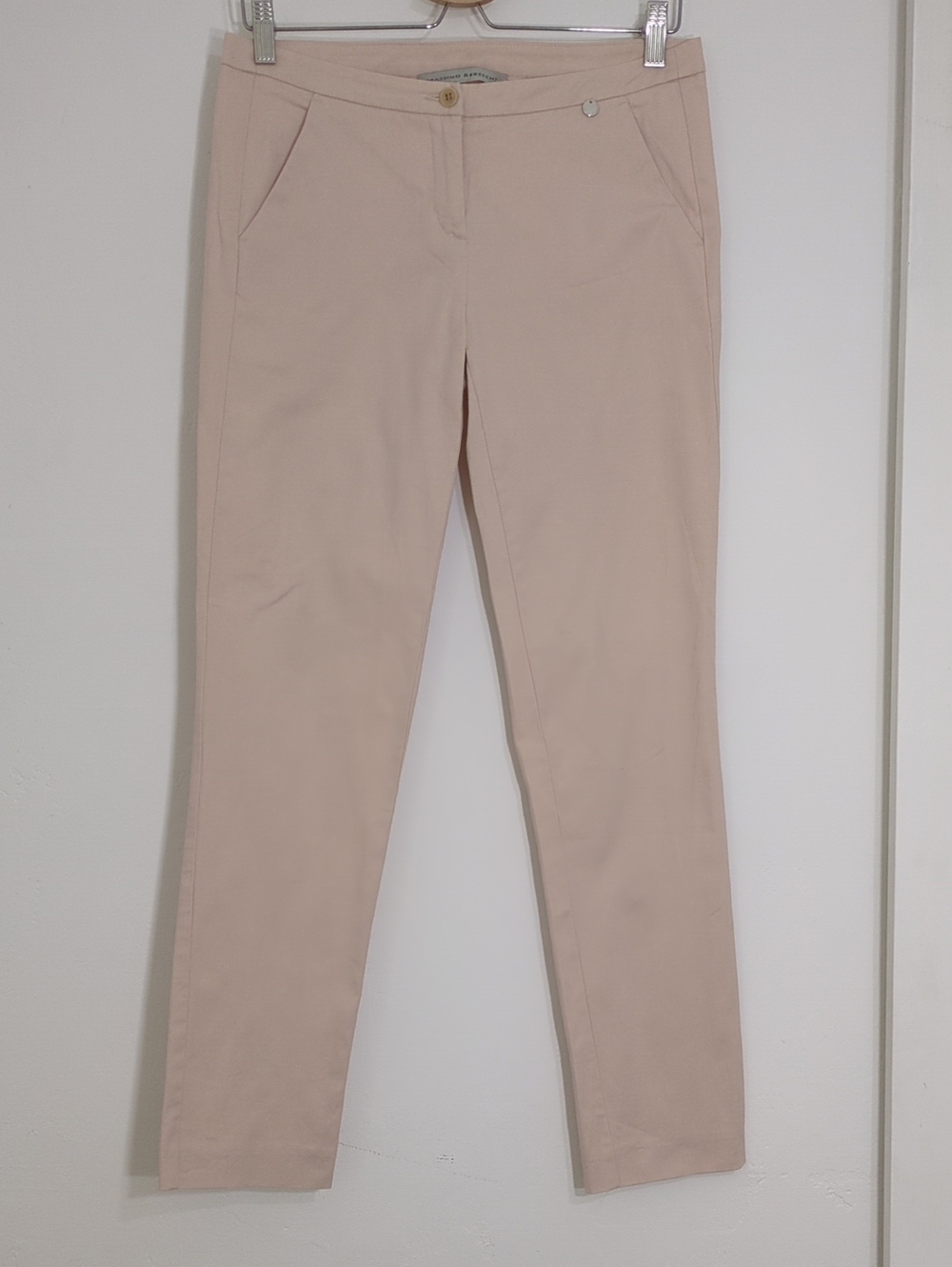 Massimo Rebecchi Soft Pink Low-Rise Cigarette Pants